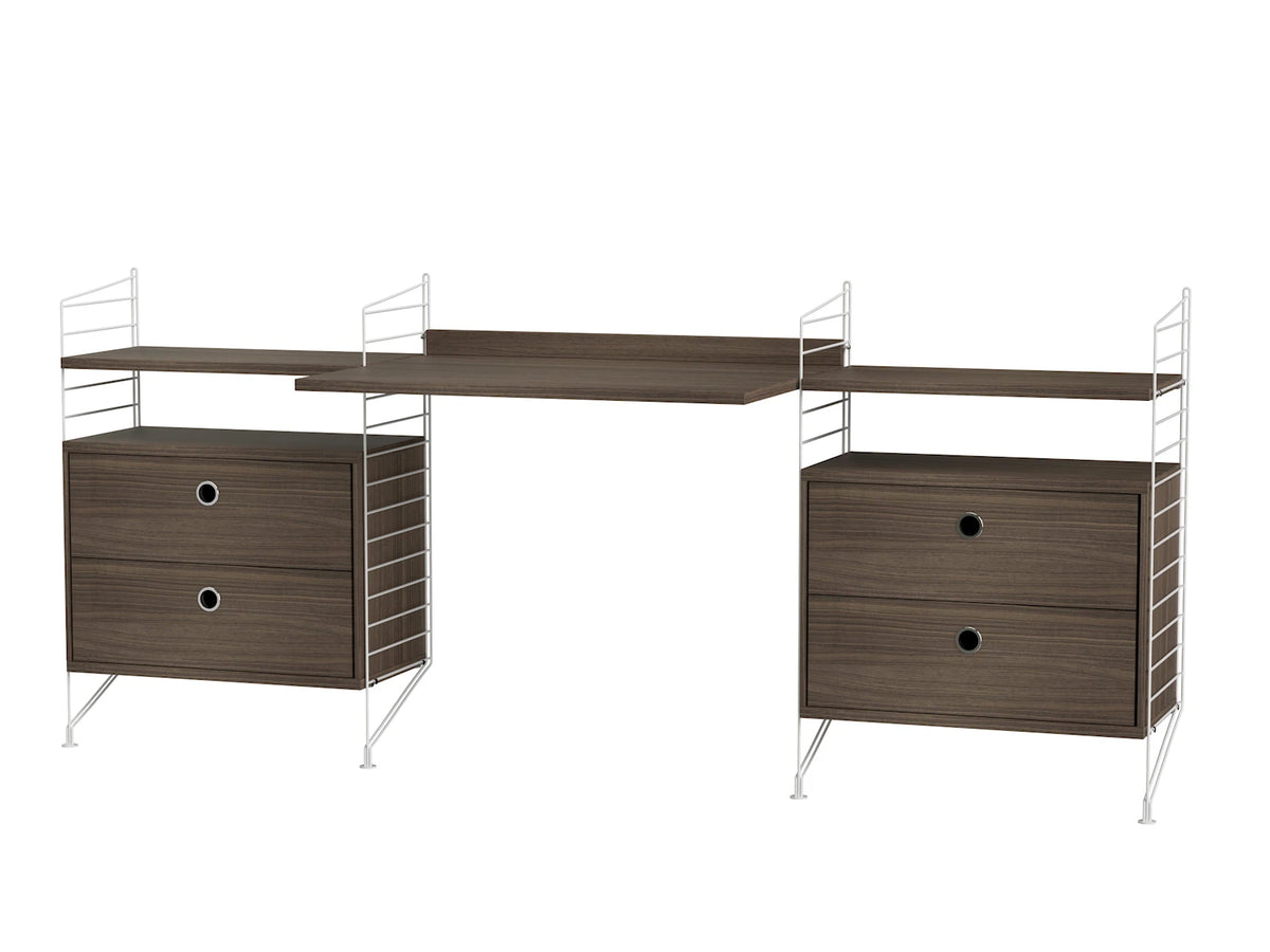 String Furniture Poste de travail C Blanc / Noyer