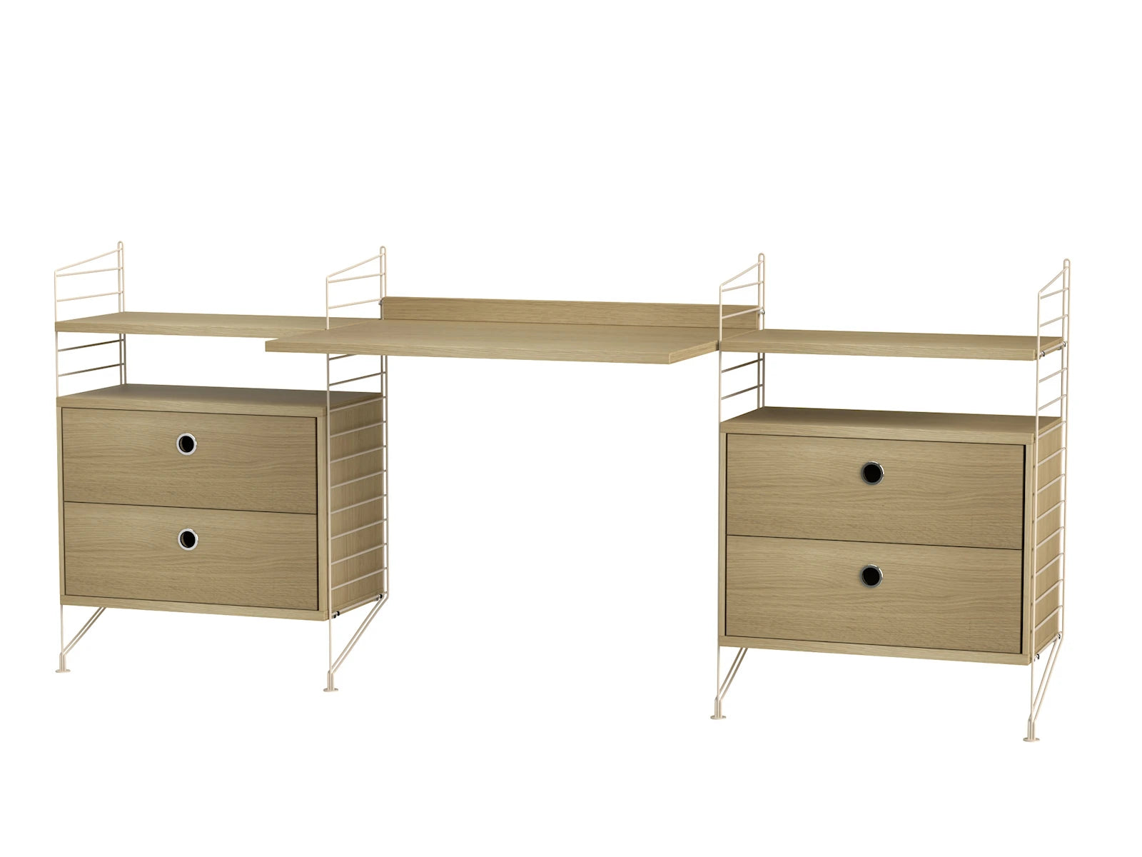 String Furniture Arbeitsplatz C Beige / Eiche