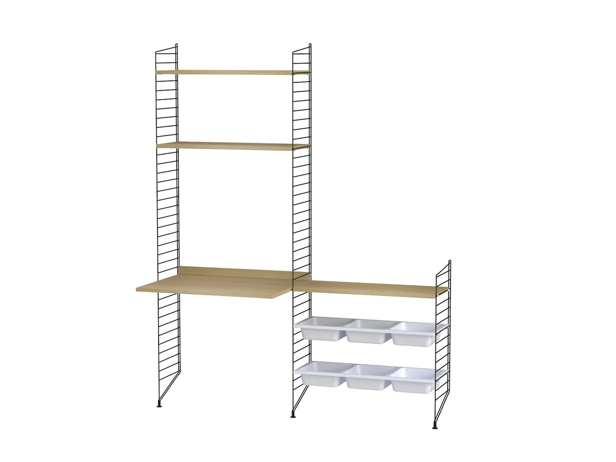 String Furniture children's room E black / oak shelving system