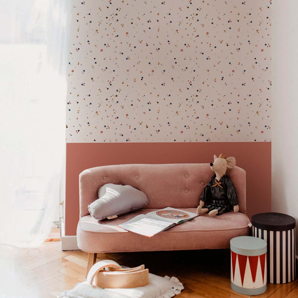Dekornik Tapete Simple dots minimini cinnamon blue Streifen 50 x 280