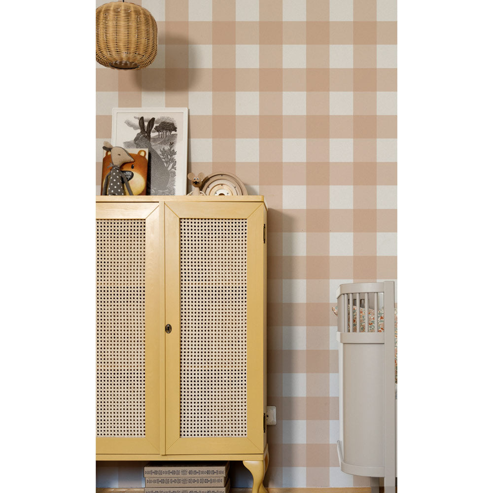 Dekornik Tapete Karo Classic Peach Streifen 50 x 280