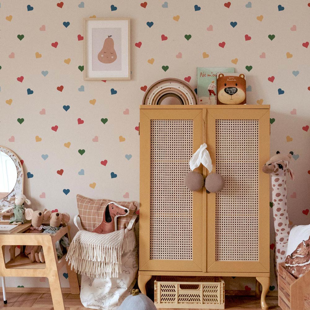 Dekornik Tapete Herzen in all colours Streifen 50 x 280