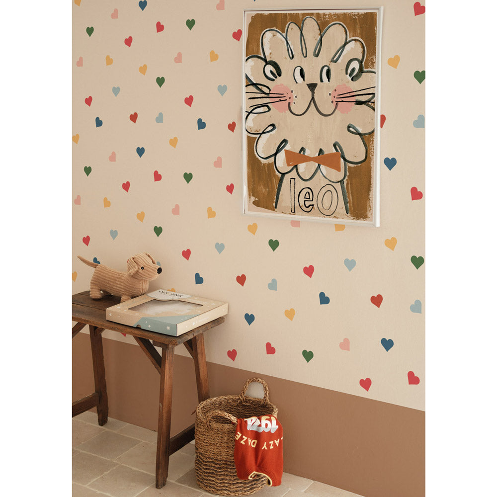 Dekornik Tapete Herzen in all colours Streifen 50 x 280