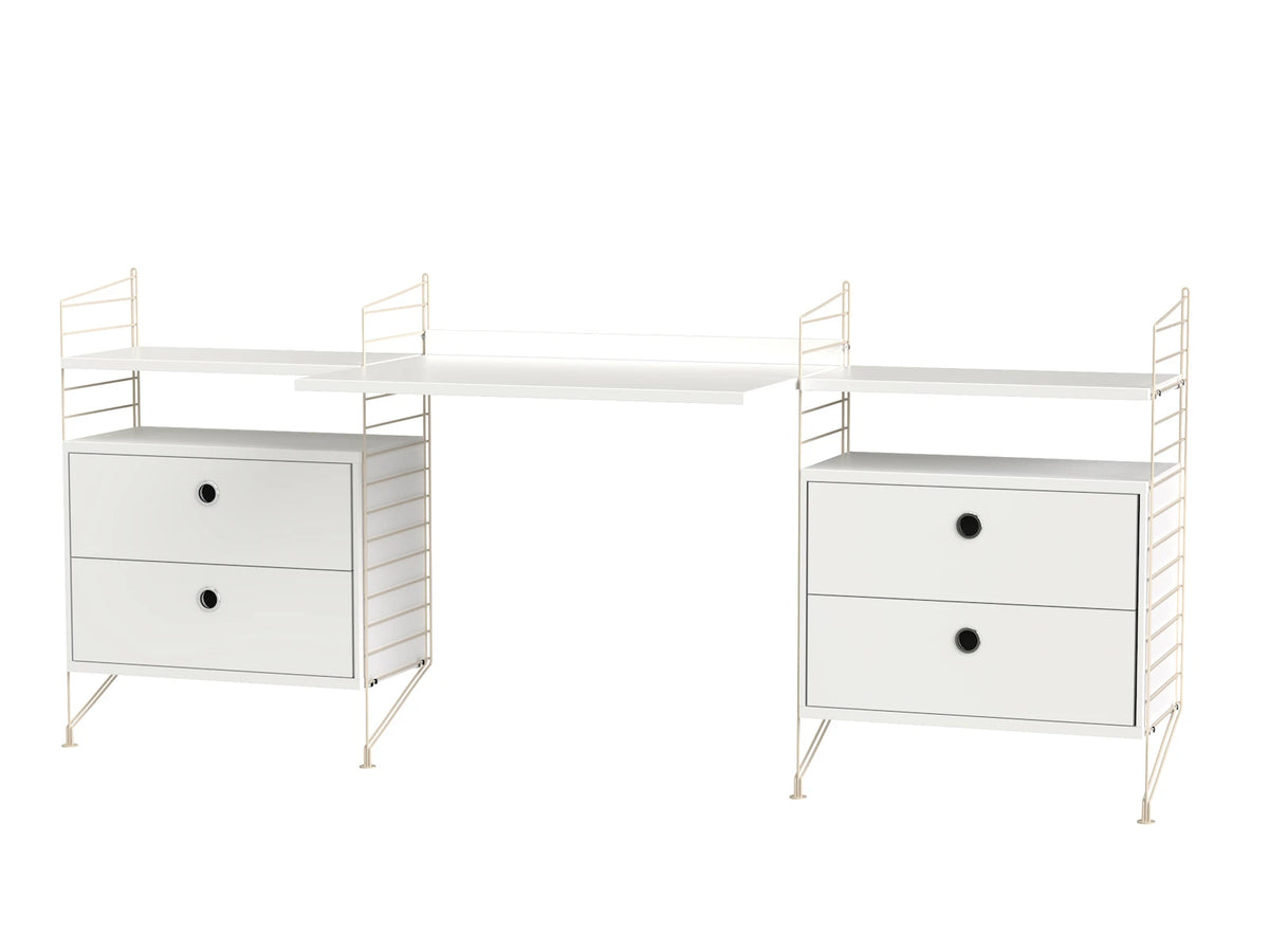 String Furniture Arbeitsplatz C Beige / Weiss