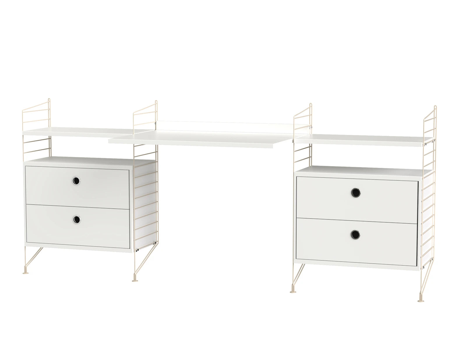 String Furniture Arbeitsplatz C Beige / Weiss