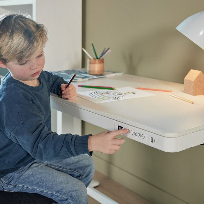 Lifetime Kidsrooms Electrically adjustable desk with drawer and USB - RISE White