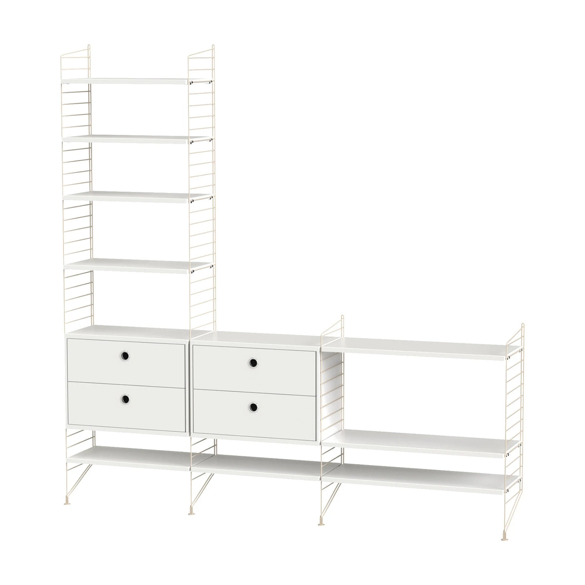 String Furniture Living room J White / White shelving system