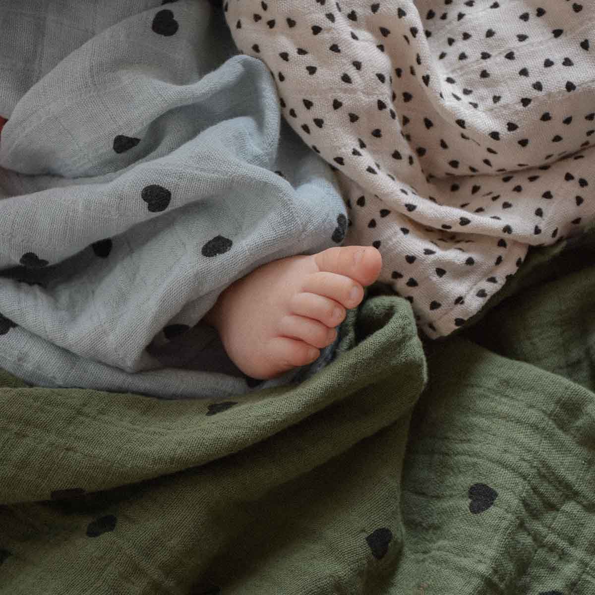 Rose en Avril Bianca Mini Cœur Bleu