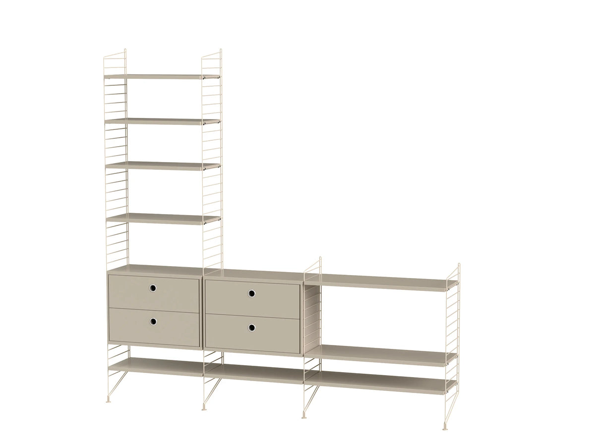String Furniture Soggiorno J Beige / Sistema di scaffalature beige