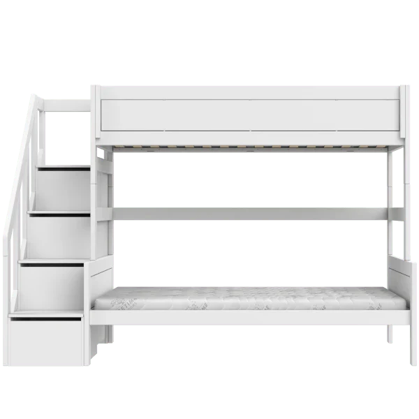 Lifetime Kidsrooms Lit superposé Family avec escalier 90/120 - Original Blanc