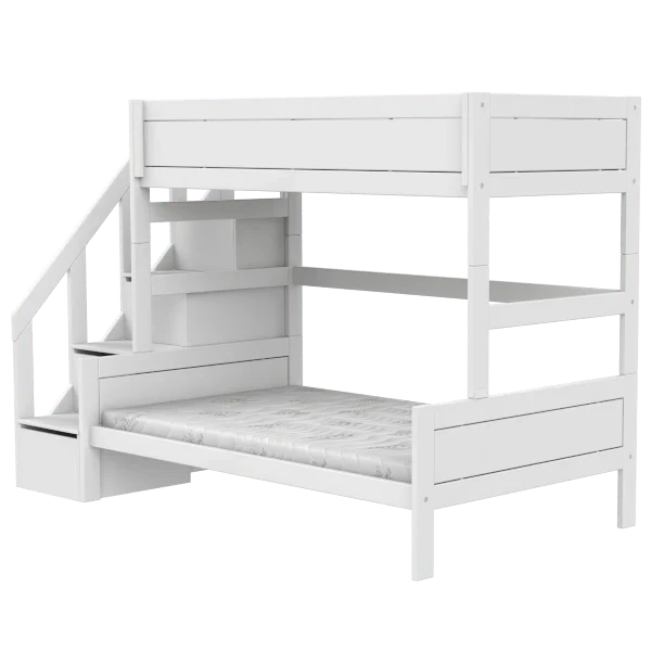 Lifetime Kidsrooms Lit superposé Family avec escalier 90/120 - Original Blanc