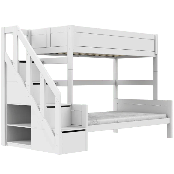 Lifetime Kidsrooms Lit superposé Family avec escalier 90/120 - Original Blanc