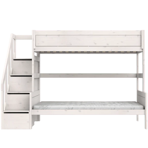 Lifetime Kidsrooms Lit superposé Family avec escalier 90/120 - Original Blanc