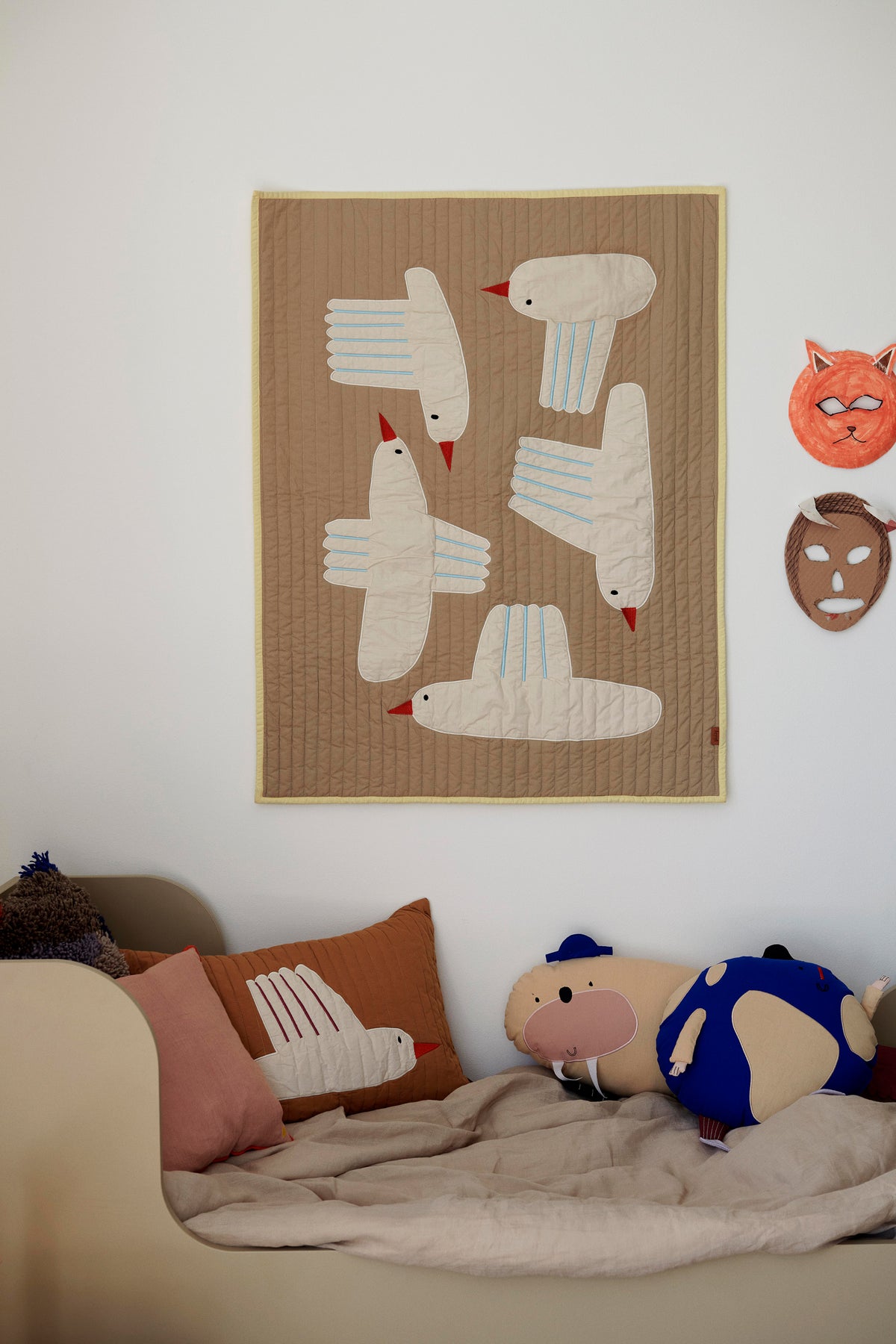 Ferm Living Bird gesteppt Decke - Sand