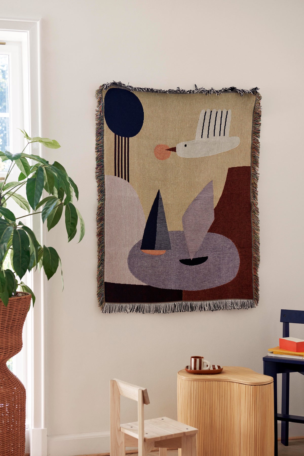 Ferm Living Bird Tapestry Blanket - Multi