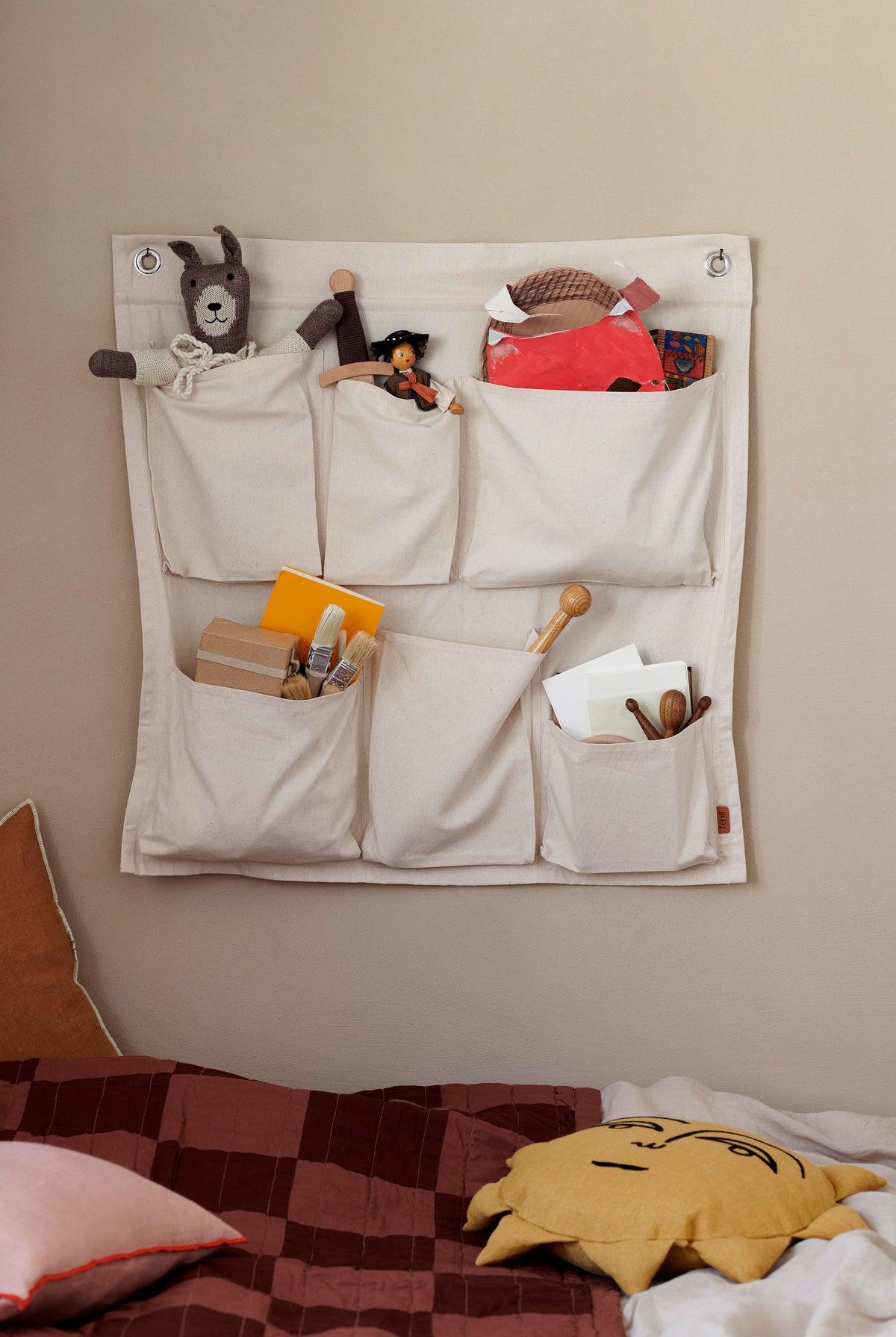 Ferm Living Canvas Wall Storage - Bianco sporco