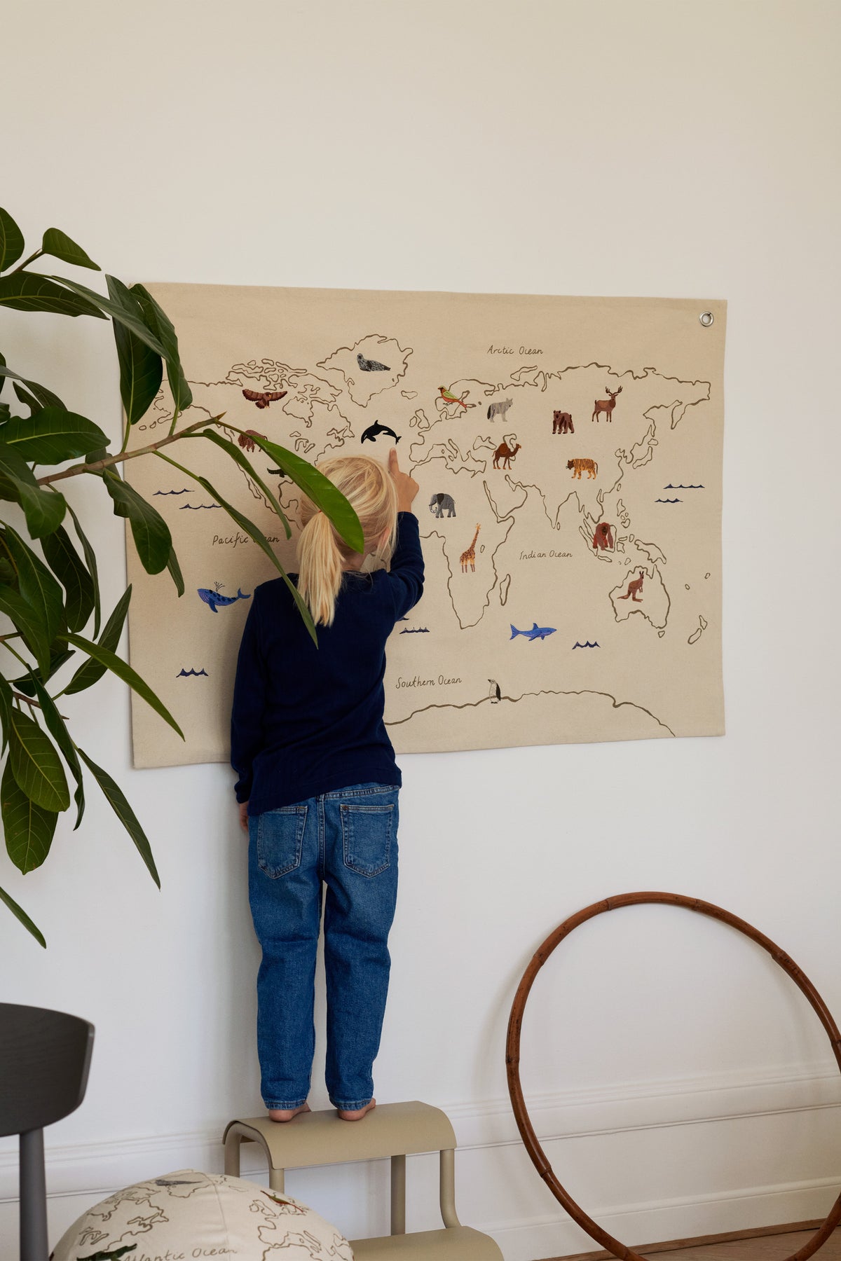 Ferm Living The World textile card - Off-white
