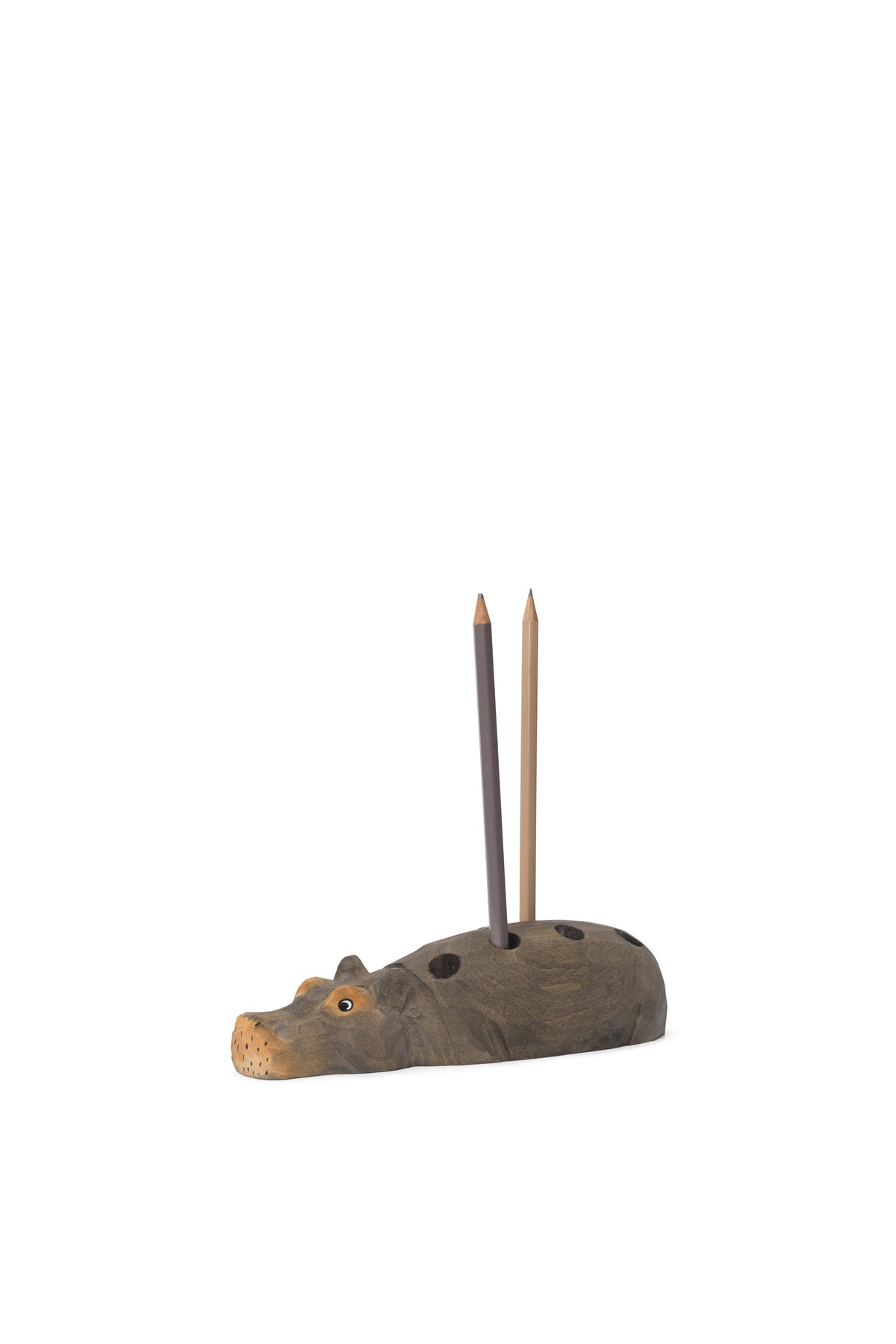 Ferm Living Porte-crayon Hippo - sculpté à la main