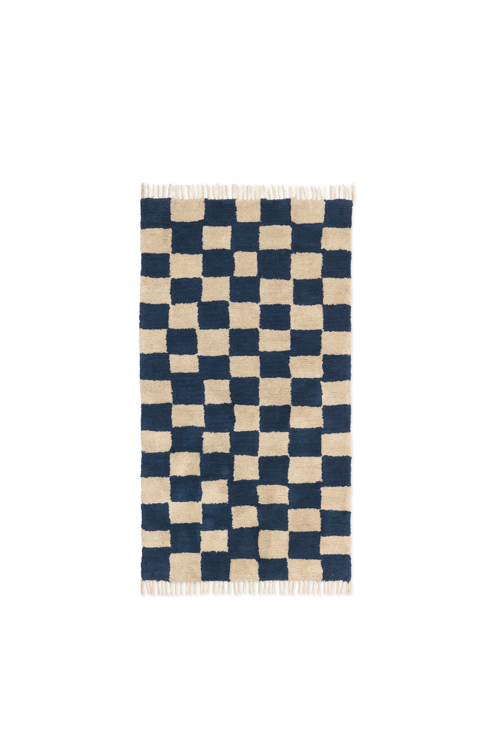 Ferm Living Mara waschbarer Teppich - Deep Blue/Warm Sand