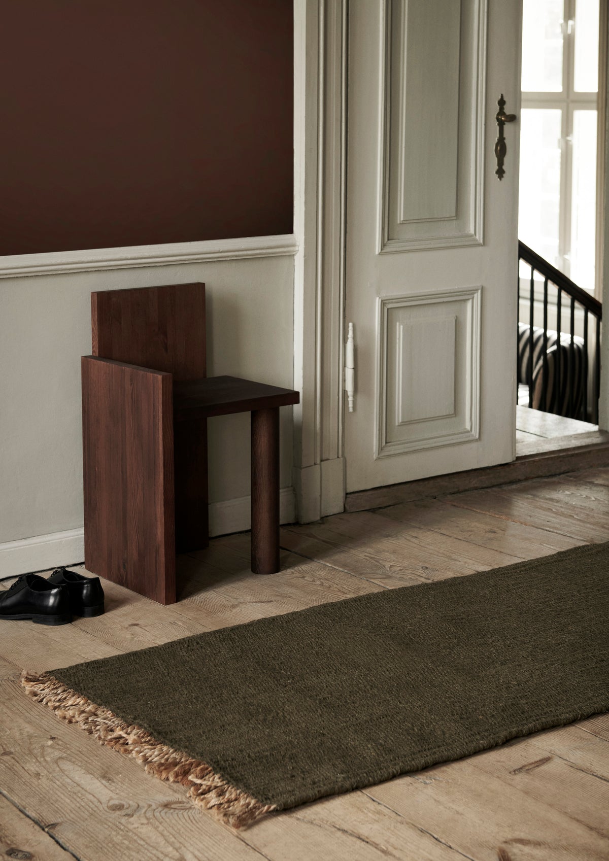 Ferm Living Block Runner - Olive/Naturel