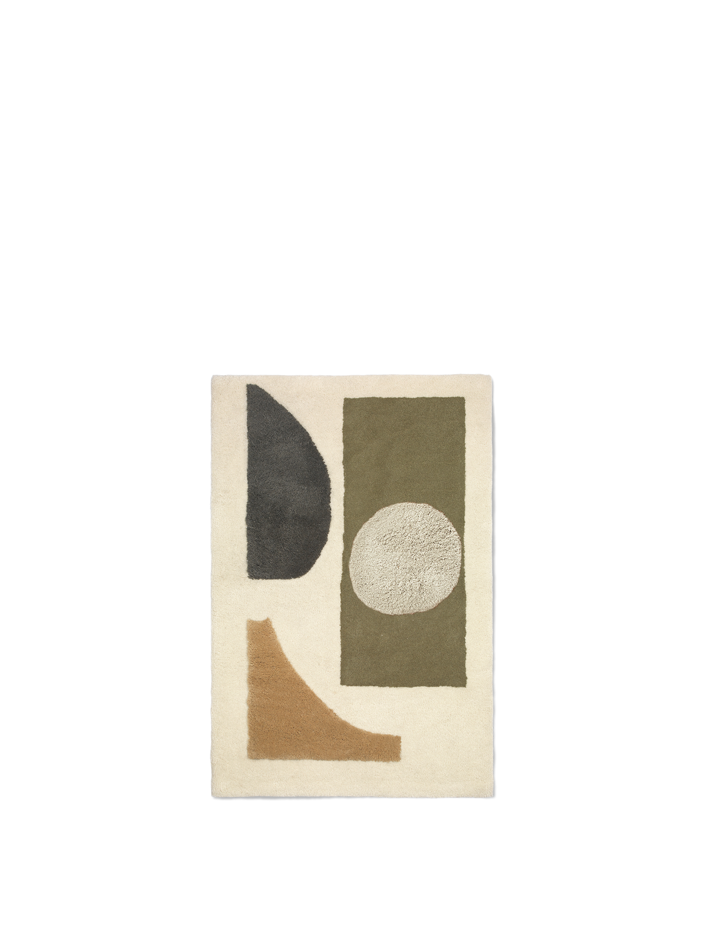 Ferm Living Bloco Tufting-Teppich - Small - Green/Off-white