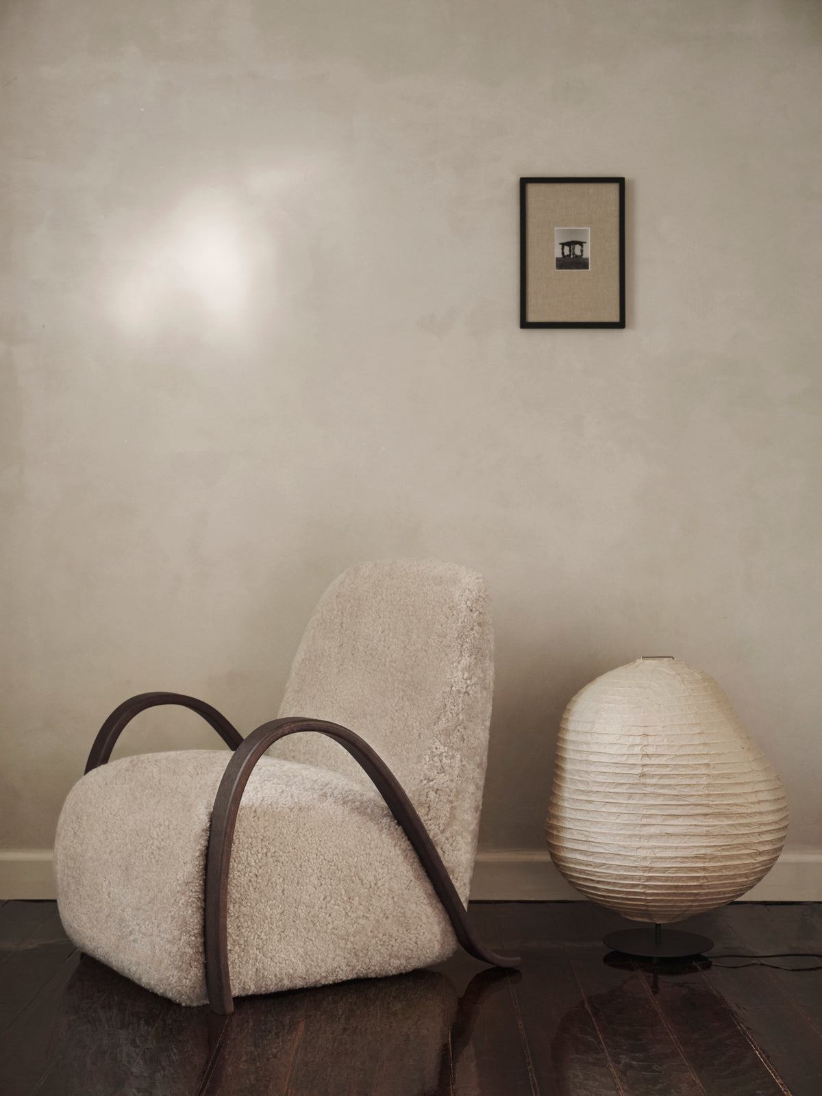 Ferm Living Kurbis Floor Lamp - Low - Natural/Black