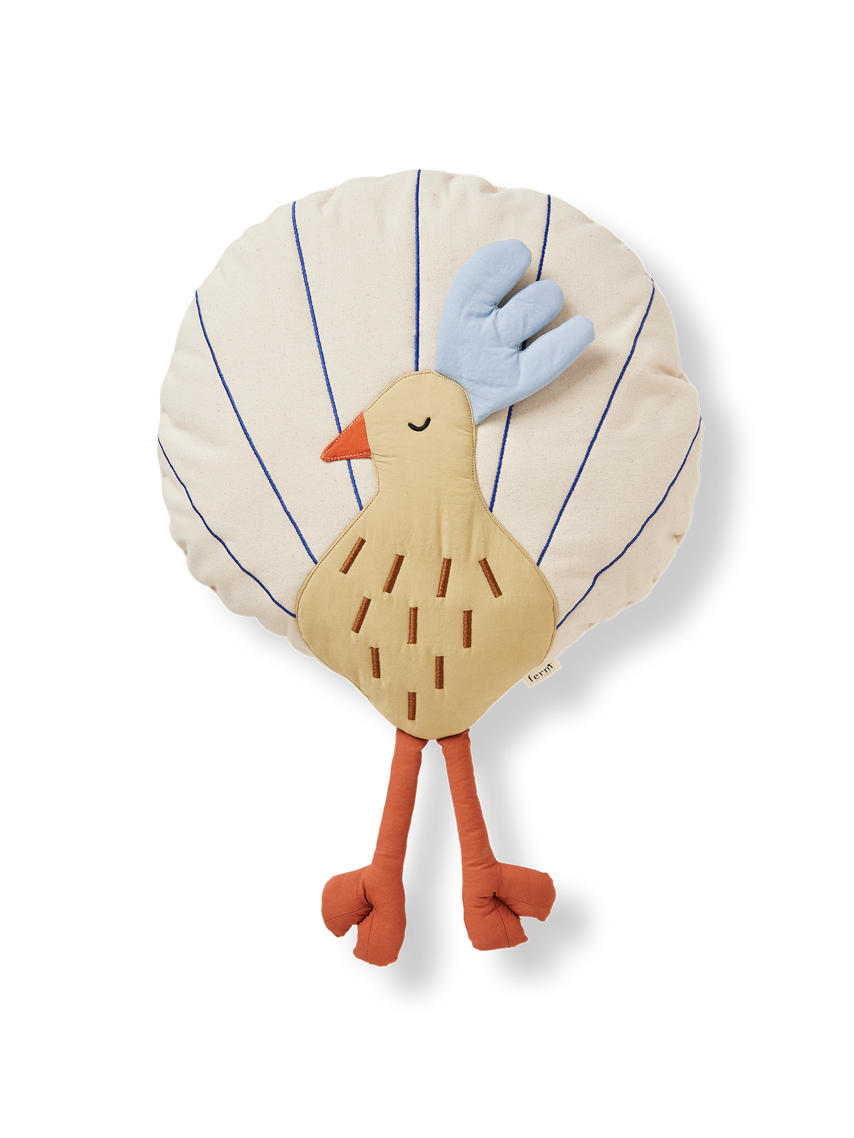 Cuscino Ferm Living Peacock - Felce argentata/tinta unita
