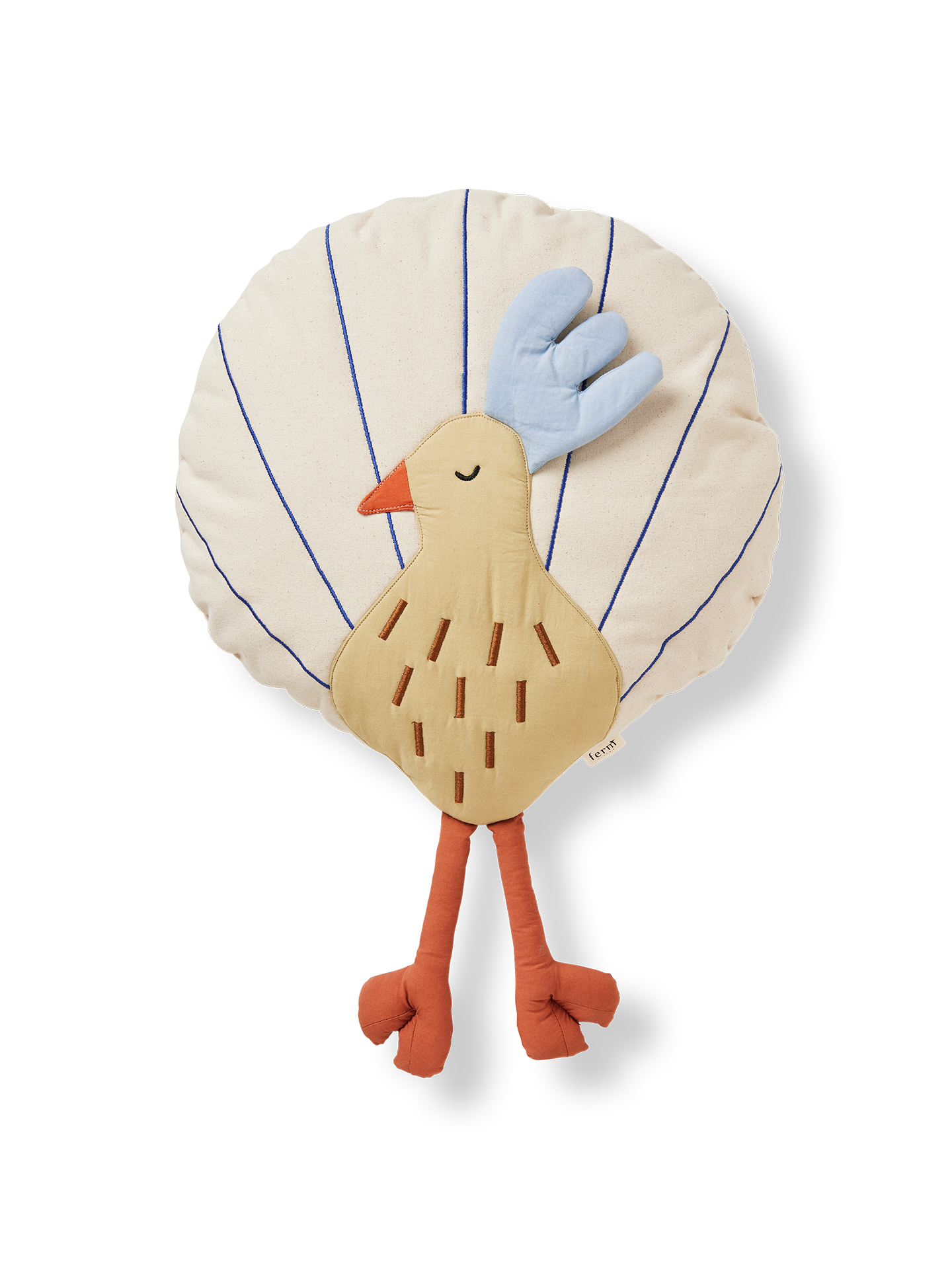 Ferm Living Coussin Peacock - Silver Fern/Undyed