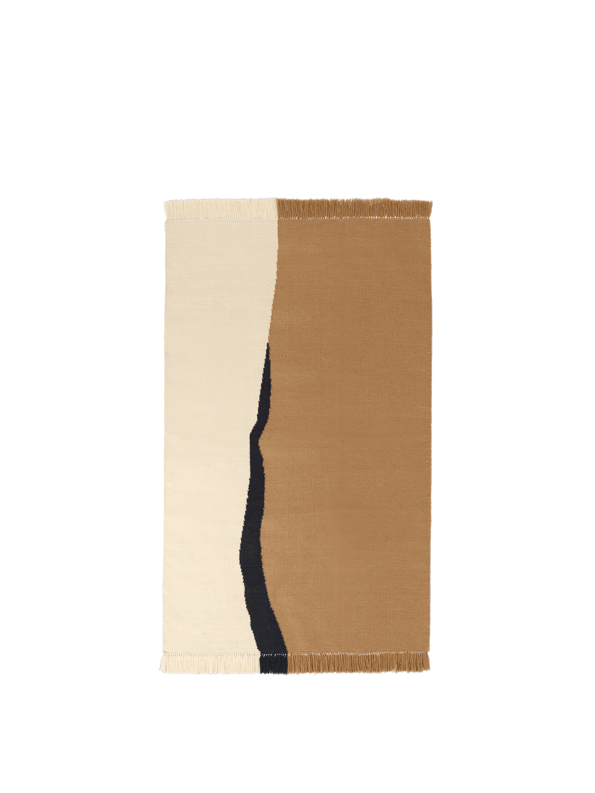 Ferm Living Soil Kelim Rug - 140 x 200 - Dark Sand/Off-white