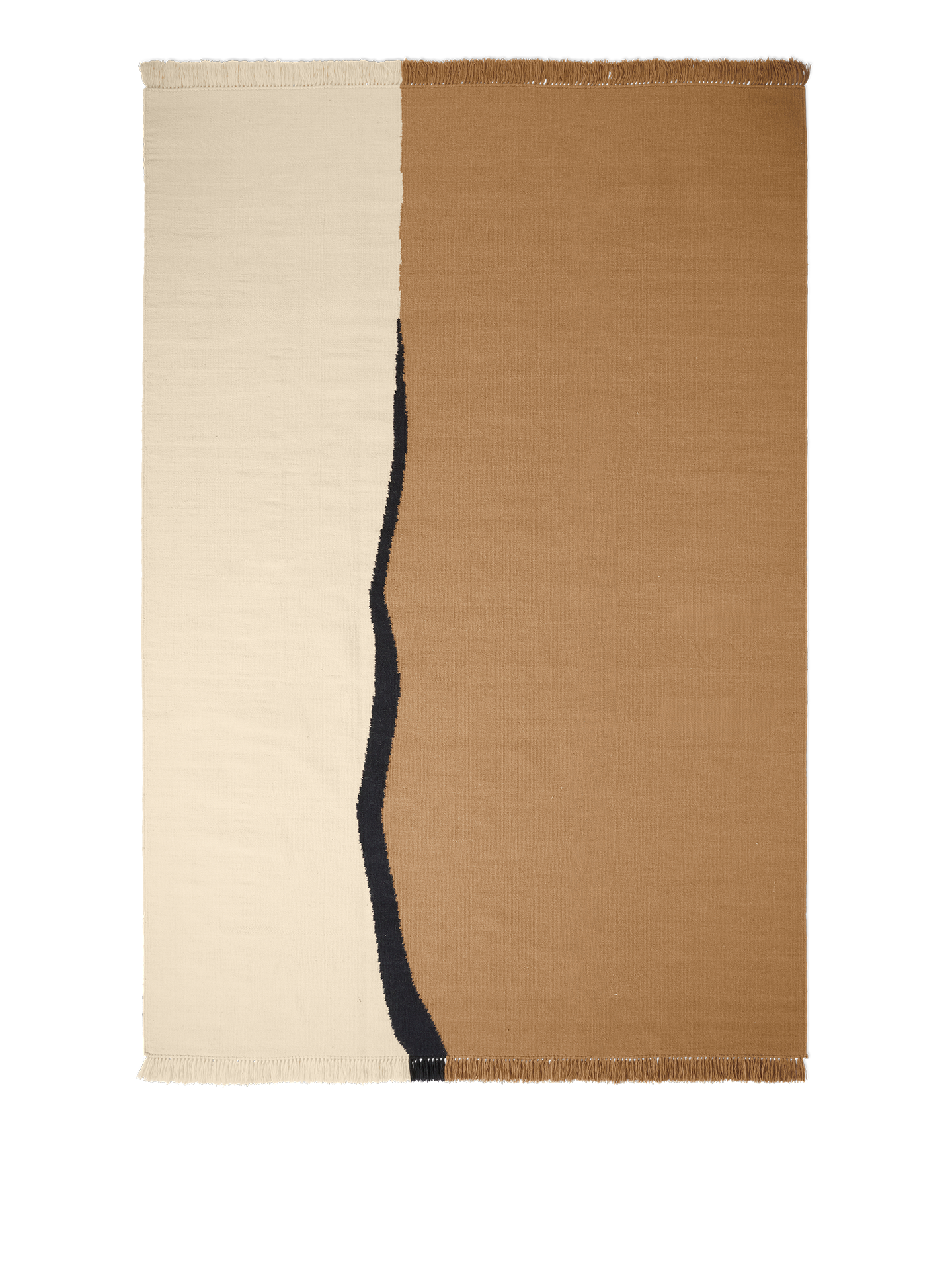 Ferm Living Soil Kelim Teppich - 200 x 300 - Dark Sand/Off-white