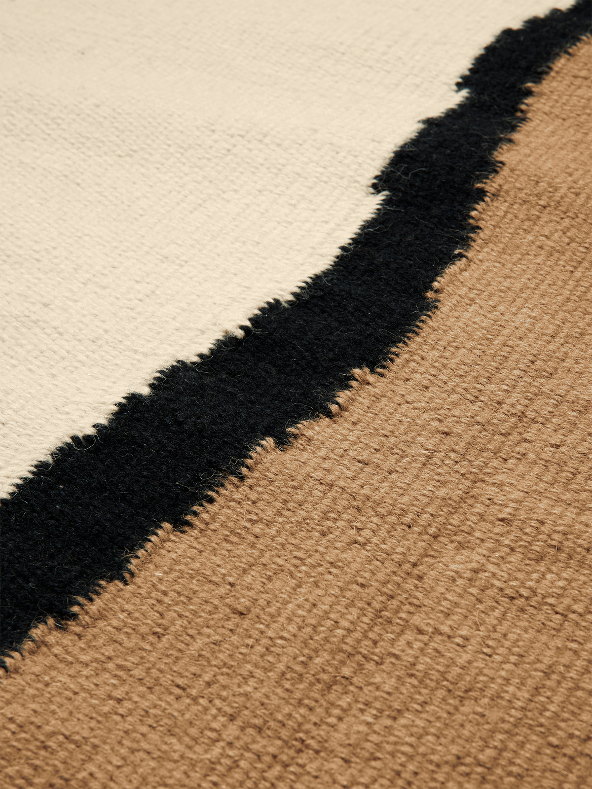 Ferm Living Soil Kelim Rug - 140 x 200 - Dark Sand/Off-white