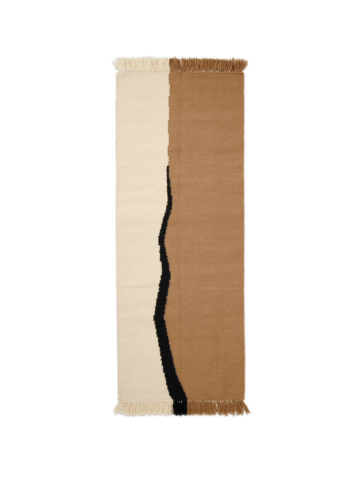 Ferm Living Soil Kelim Runner - 70 x 180 - Sable foncé/blanc cassé