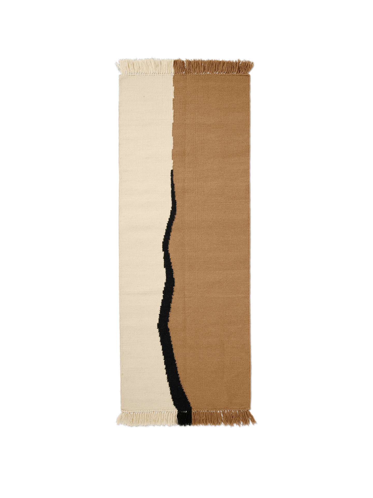 Ferm Living Soil Kelim Runner - 70 x 180 - Dark Sand/Off-white
