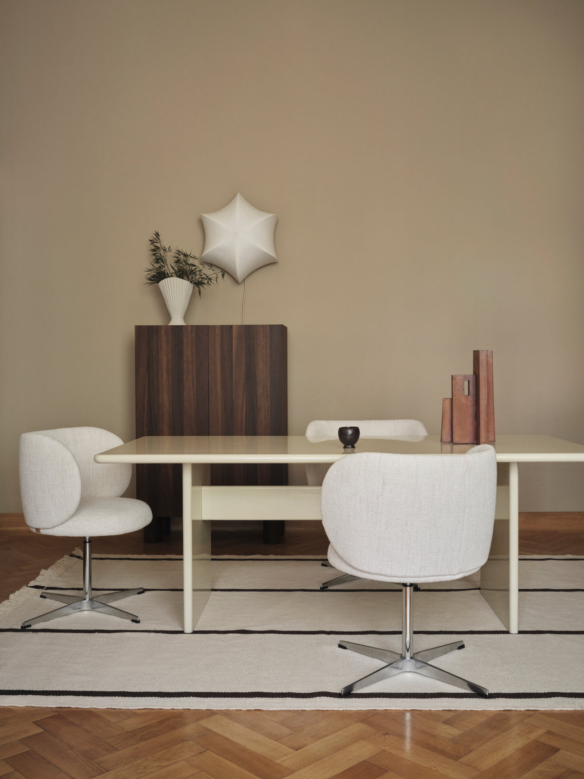 Tapis Ferm Living Calm Kelim - 200 x 300 - Off-white/Coffee