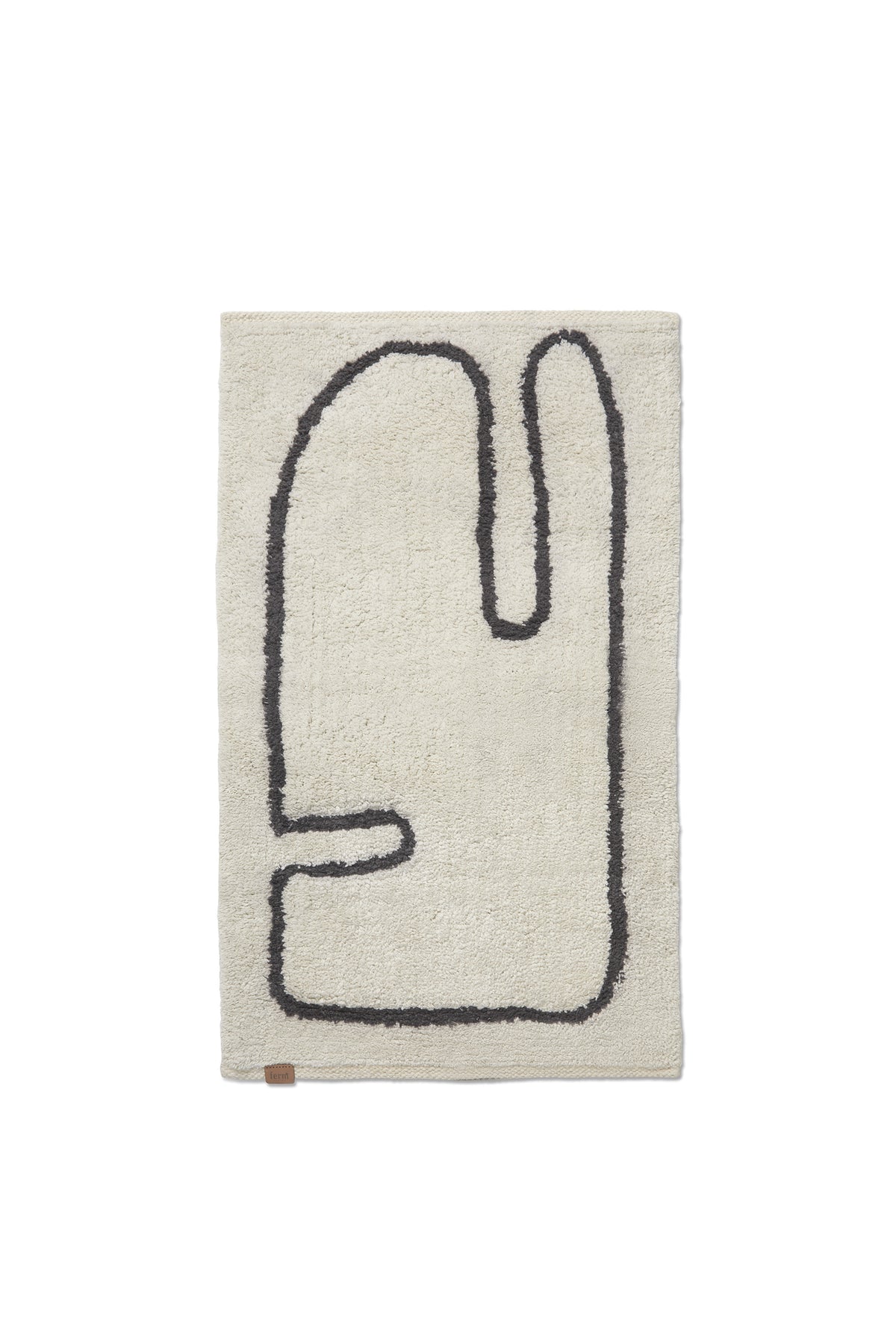 Ferm Living Lay Tapis lavable - Blanc cassé/Café
