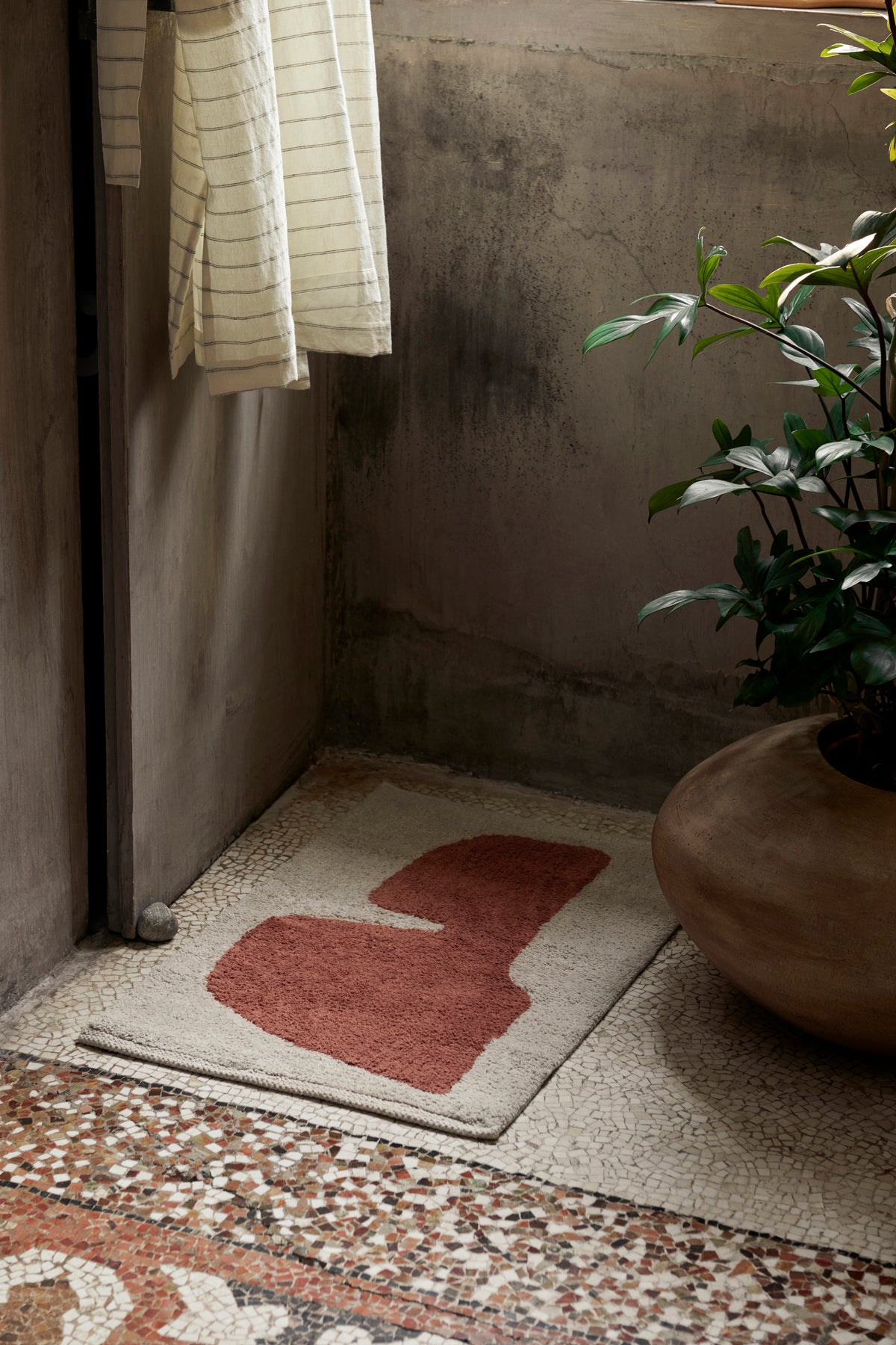 Ferm Living Lay Tapis lavable - Parchment/Rust