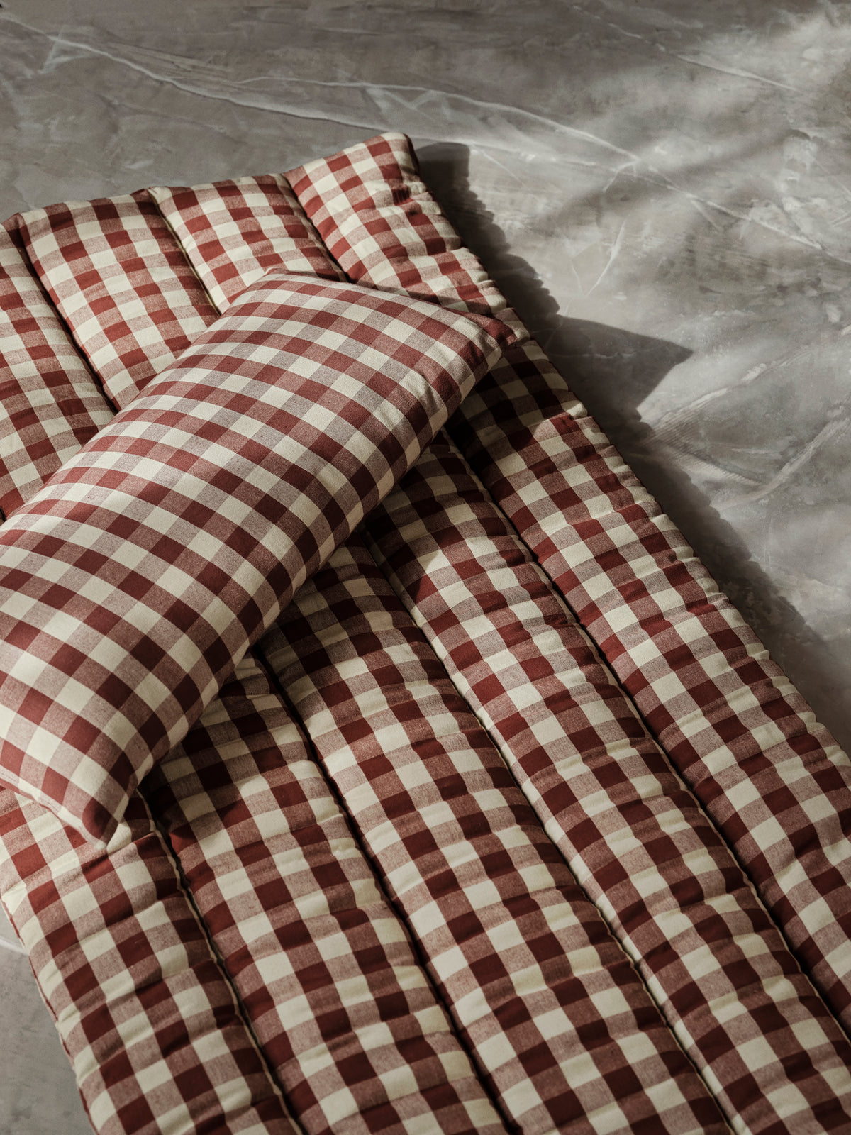 Ferm Living Bothy Check matelassé Matelas - Cinnamon/Green