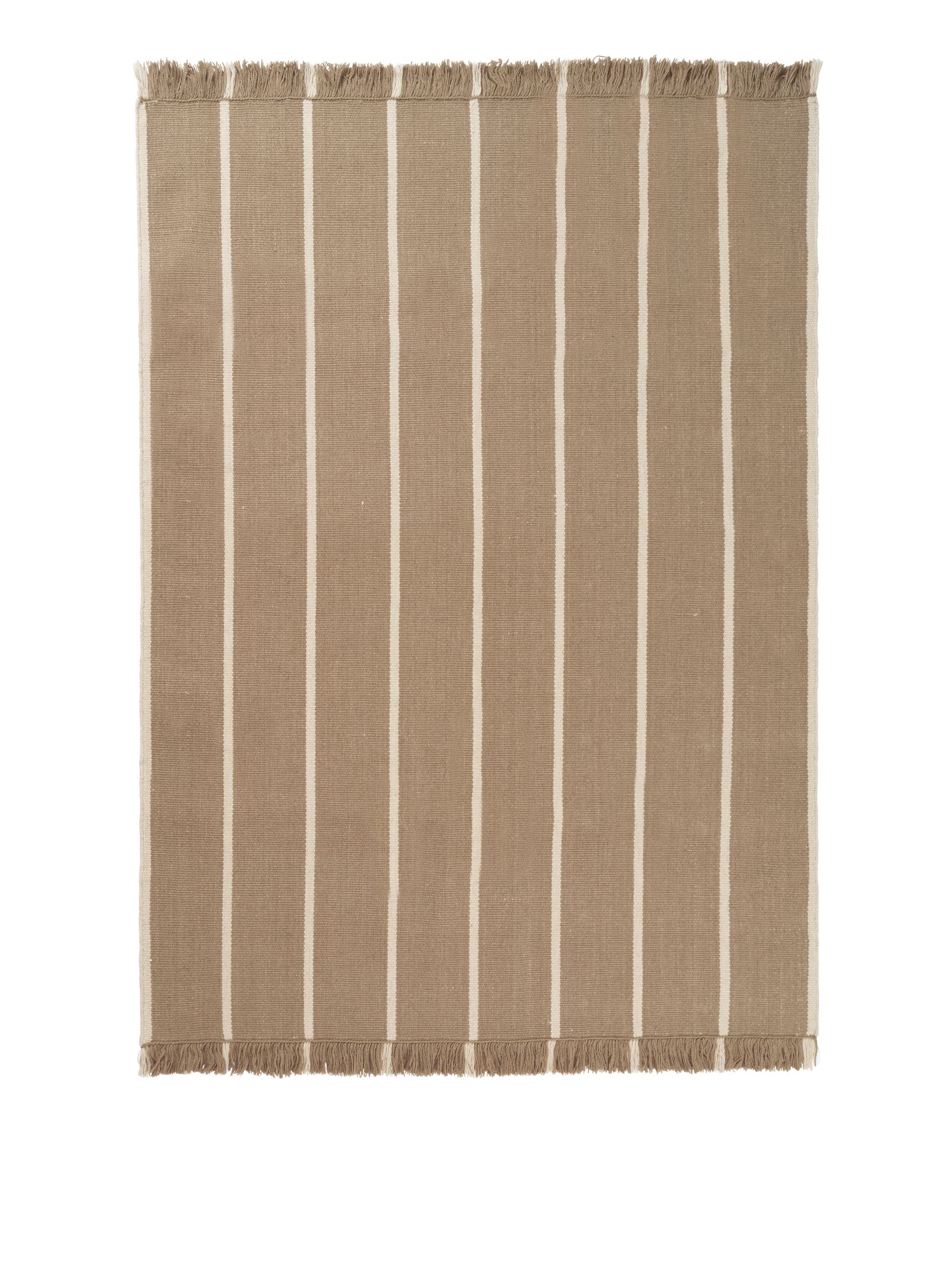 Ferm Living Calm Kelim Teppich - 140 x 200 - Dark Sand/Off-white