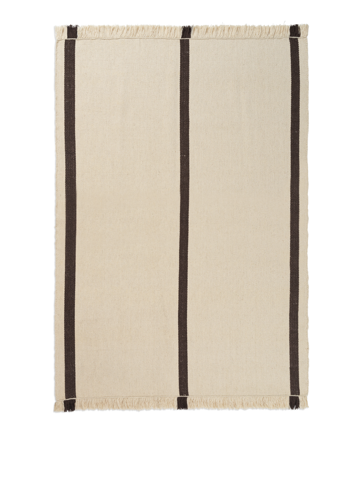 Ferm Living Calm Kelim Rug - 140 x 200 - Off-white/Coffee