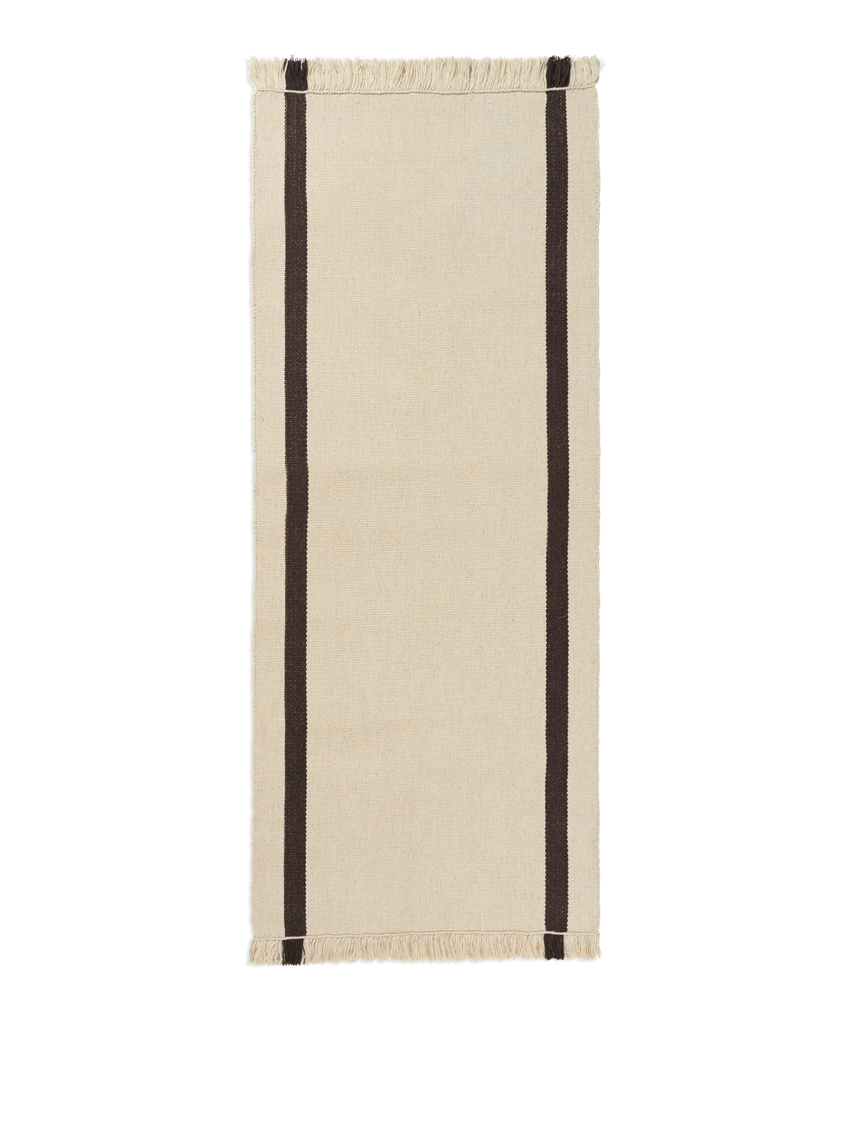 Ferm Living Calm Kelim Runner - 80 x 200 - Bianco sporco/Caffè