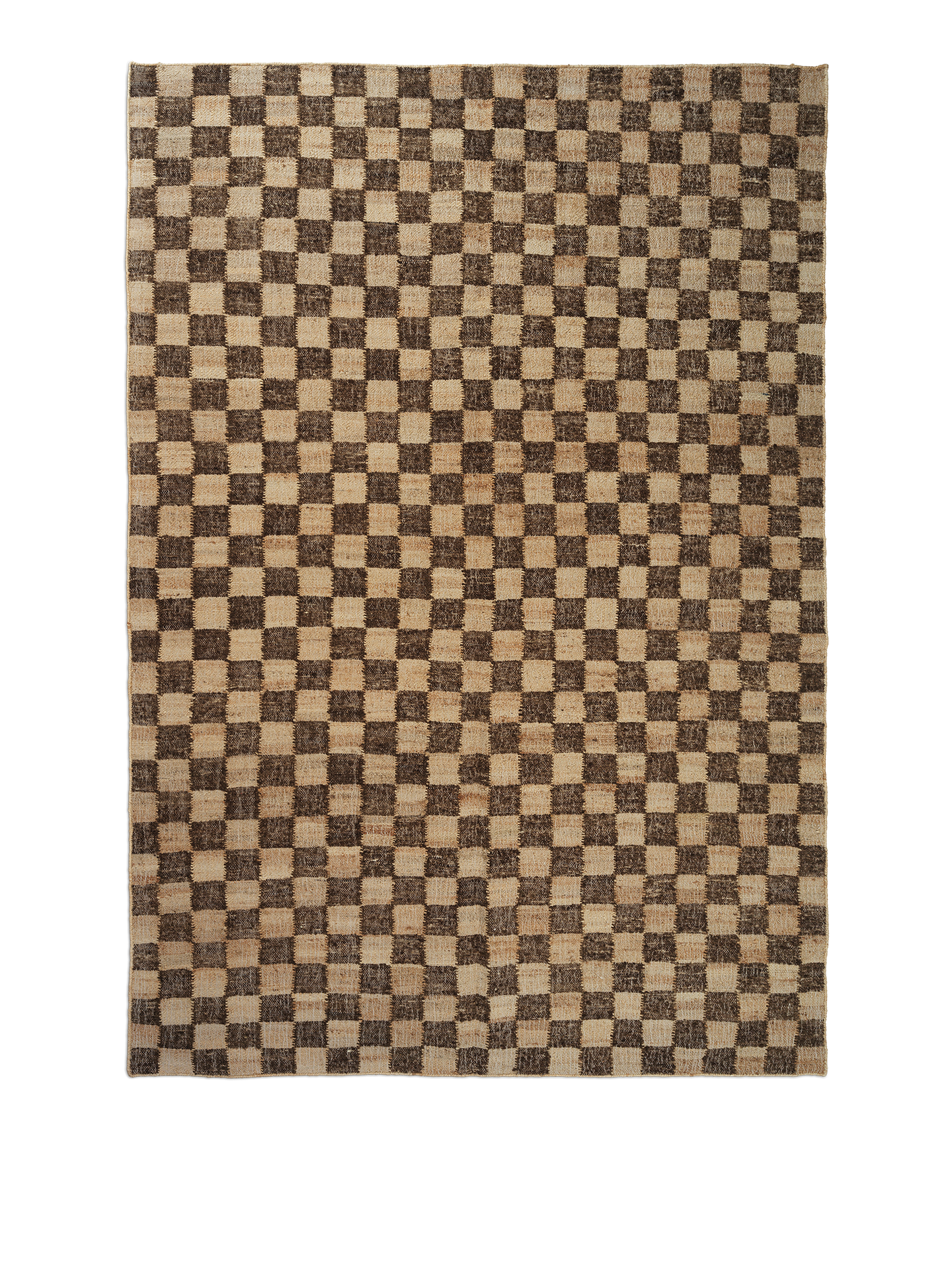 Ferm Living Check Wool Jute Teppich - 200 x 300 - Coffee/Natural