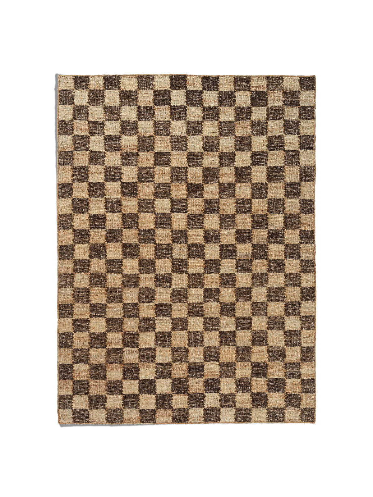 Ferm Living Check Wool Jute Teppich - 140 x 200 - Coffee/Natural