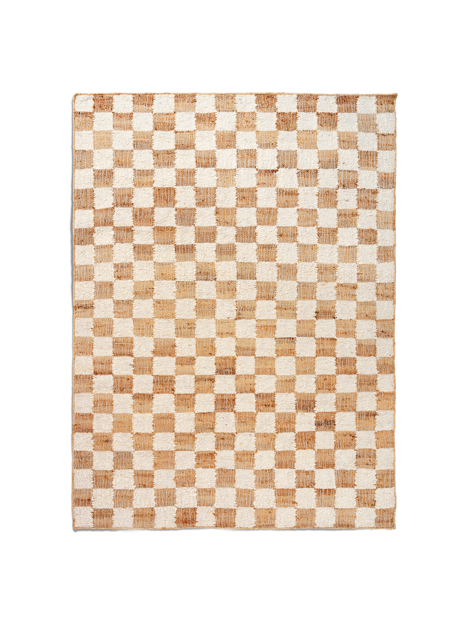 Ferm Living Check Wool Jute Teppich - 140 x 200 - Off-white/Natura