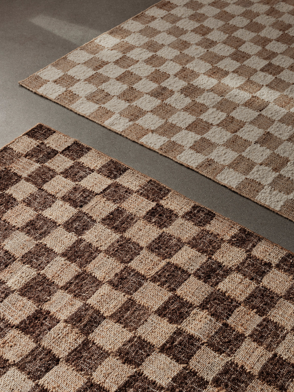 Tapis Ferm Living Check Wool Jute - 200 x 300 - Coffee/Natural