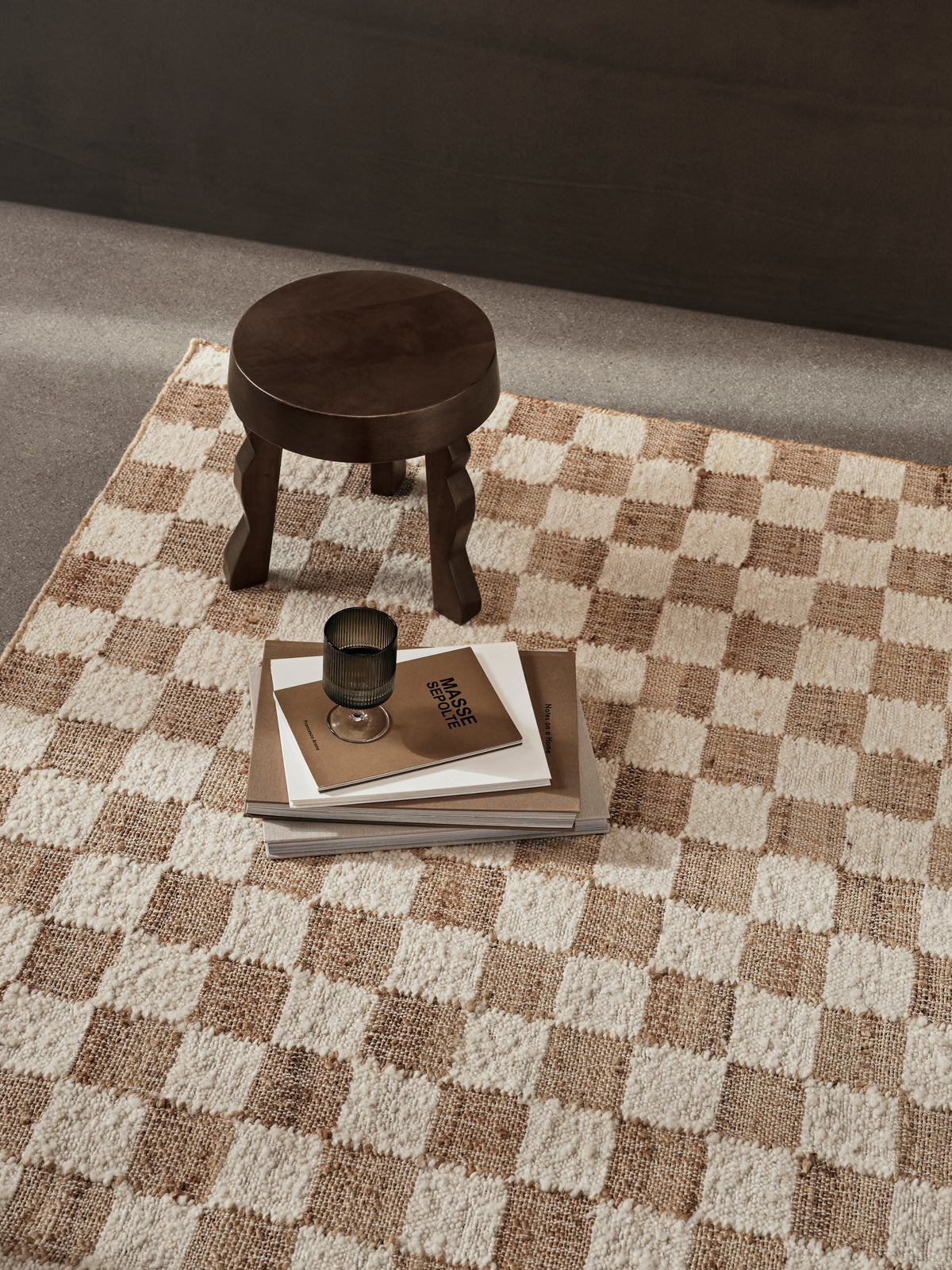 Ferm Living Check Wool Jute Rug - 140 x 200 - Off-white/Natural