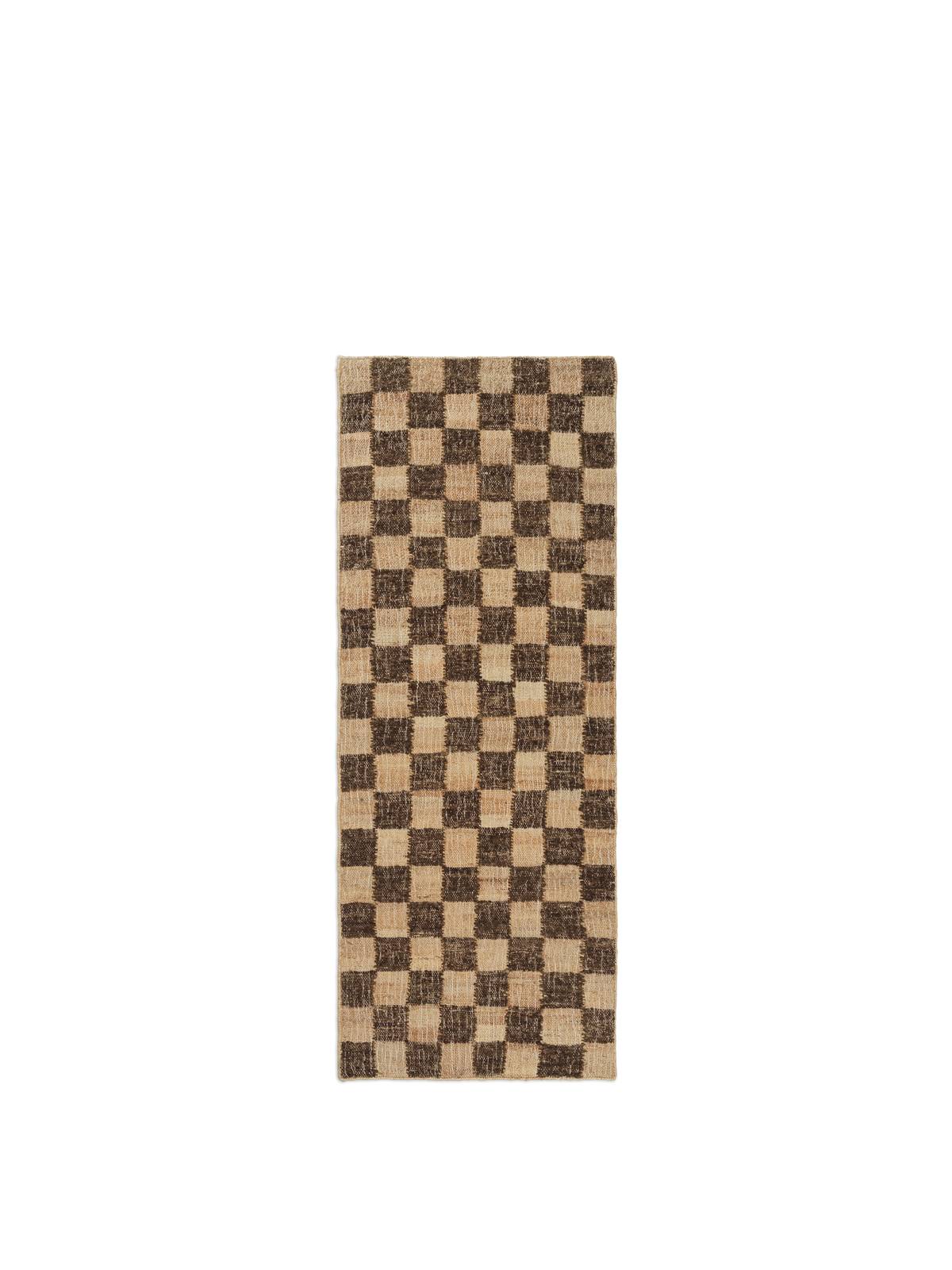 Ferm Living Check Wool Jute Runner - 70 x 180 - Coffee/Natural