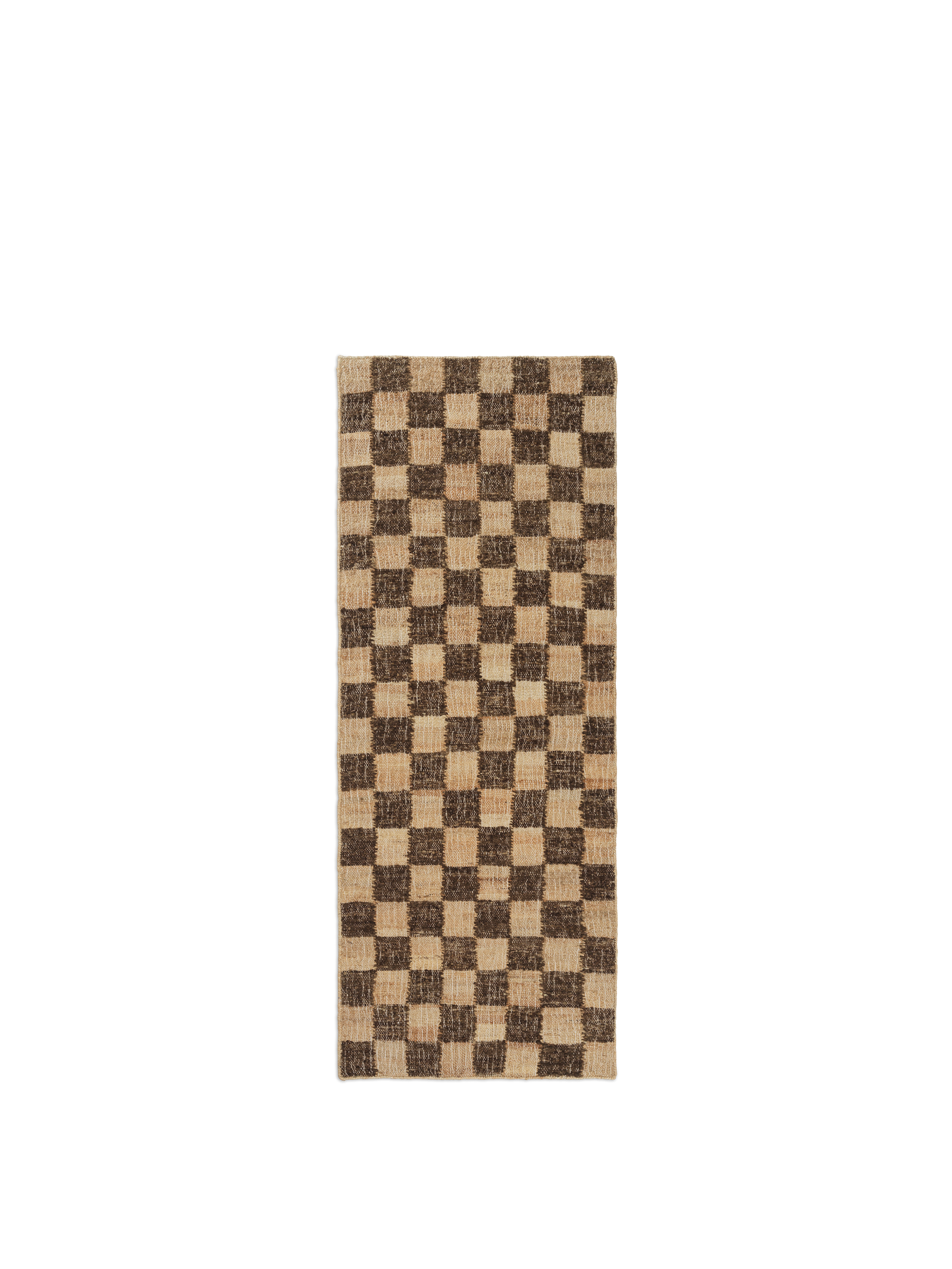 Ferm Living Check Wool Jute Runner - 70 x 180 - Coffee/Natural