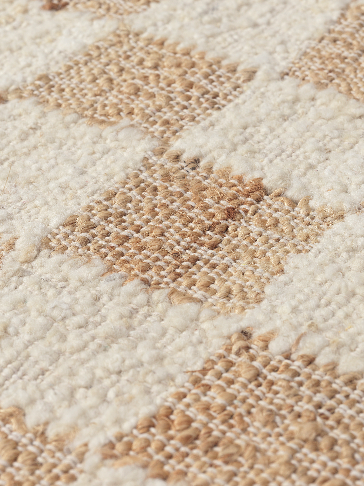 Ferm Living Check Wool Jute Rug - 200 x 300 - Off-white/Natural