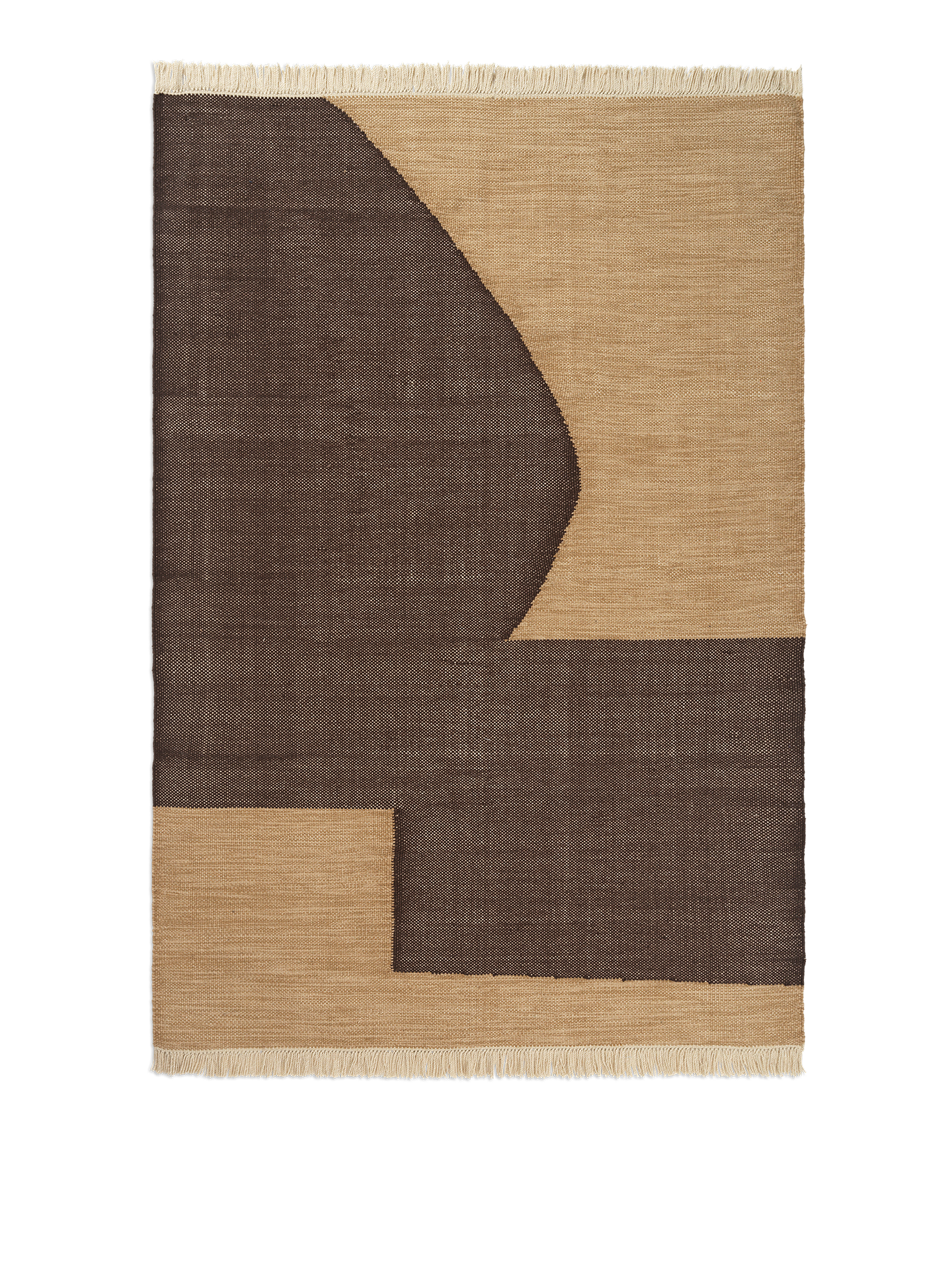 Ferm Living Forene Teppich - 140 x 200 - Tan/Chocolate