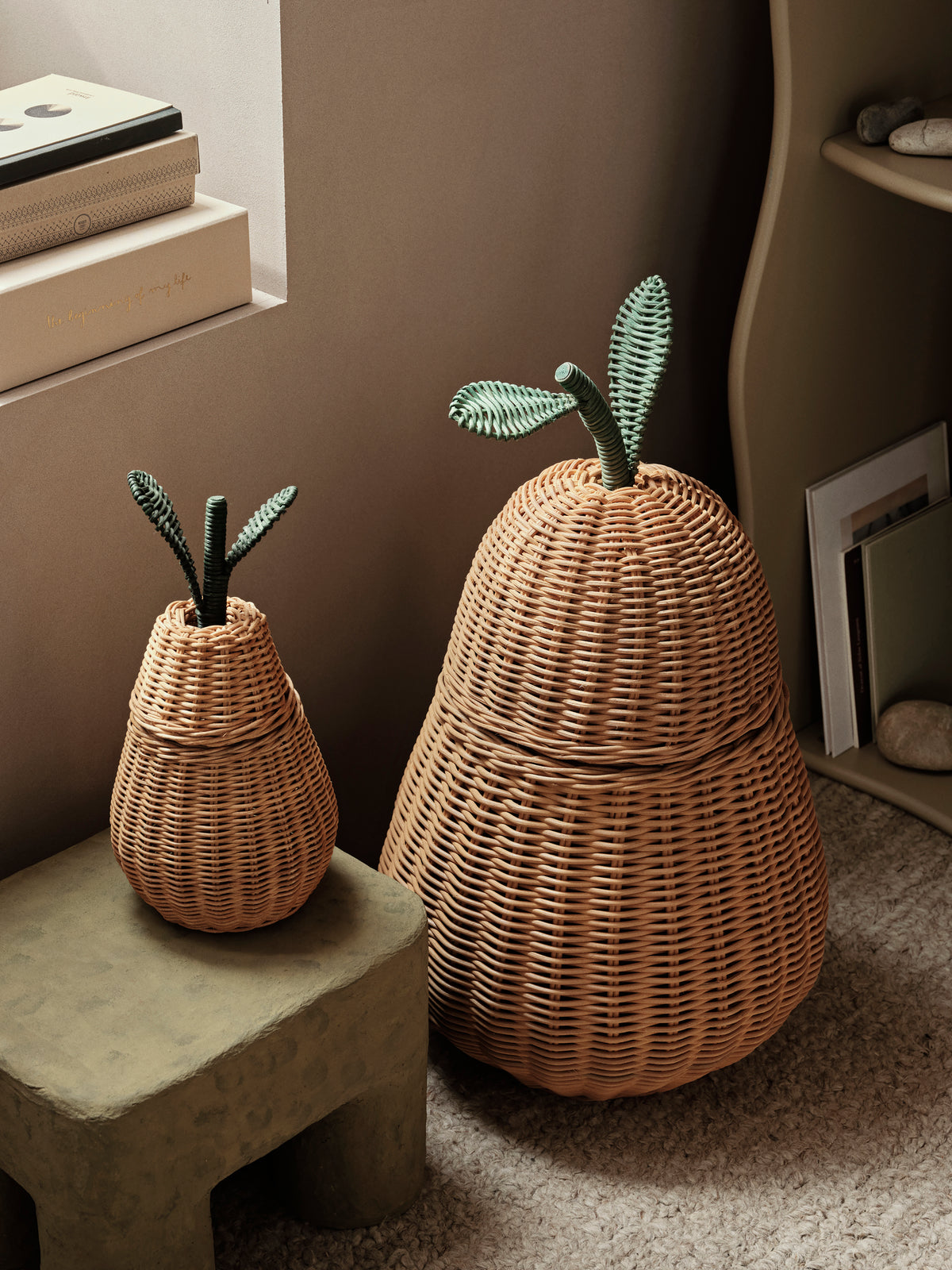 Ferm Living Pear woven storage basket - Small - Natural